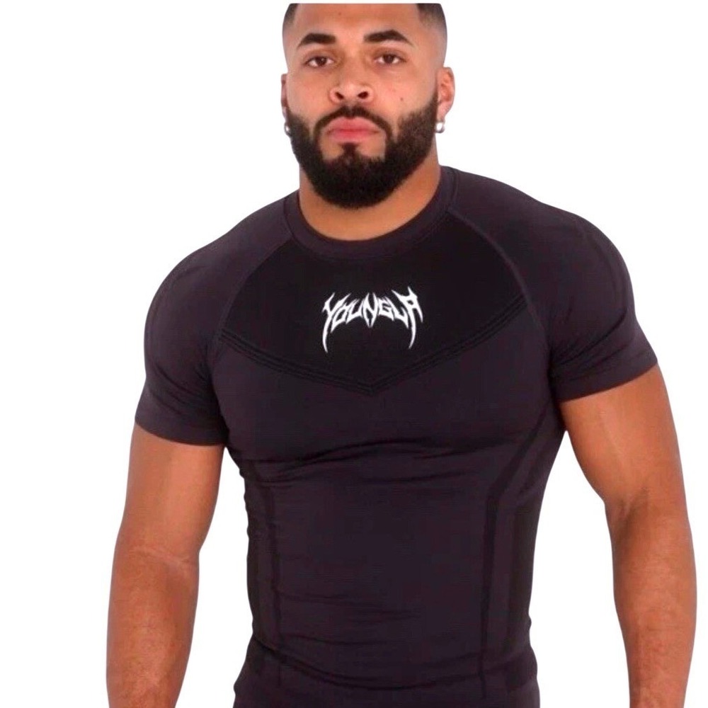 YOUNGLA (SOLD OUT) - 4041 - WARRIOR COMPRESSION TEES - BLACK - SIZE SMALL